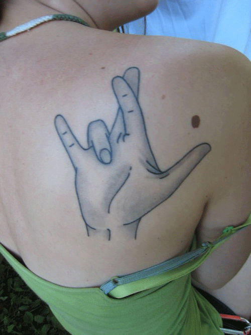 sign language i love you tattoo